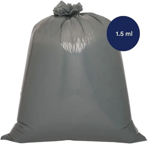 Miniatura 2 de Plasticplace Bolsas de basura de 32-33 galones │ 1.5 mil │ Revestimientos plateados para botes de basura │ 33 pies x 39 pulgadas (100 unidades)