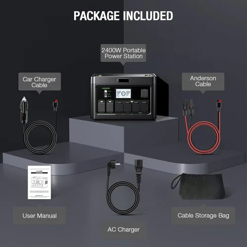 Miniatura 8 de Central eléctrica portátil de 2400W 1843Wh GRECELL generador solar al aire libre con 2400W (4800W pico) 4 salidas de CA, batería de respaldo