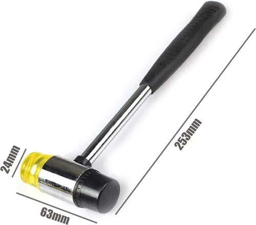 Miniatura 2 de Mazo de goma que no deja marcas, martillo de acero con mango de goma antideslizante para proyectos de bricolaje, manualidades, carpintería e
