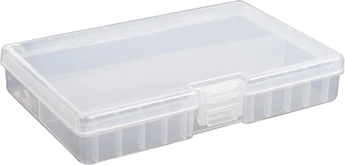 Caja de almacenamiento de baterías, caja organizadora portátil de pilas AA con capacidad para 48 pilas AA, plástico aislante color transparente