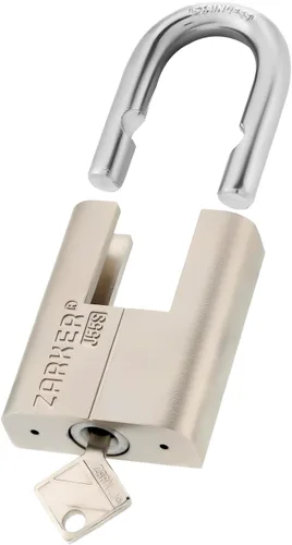 Miniatura 9 de J55S candado con llave, cerradura de grillete de acero inoxidable resistente, almacenamiento impermeable y a prueba de óxido, almacenes, garaje