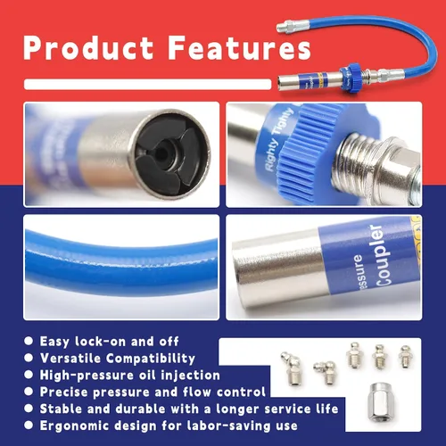 Miniatura 6 de Acoplador de Grasa de Alta Presión, Acoplador de Pistola de Grasa de Servicio Pesado Adaptador de Extensiones de Accesorios, Adaptador de Boquillas