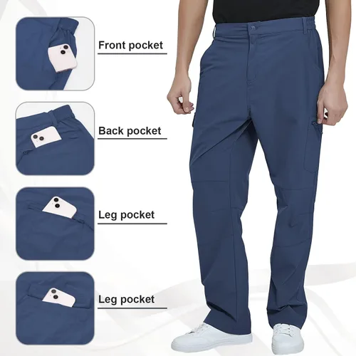Miniatura 4 de Pantalones cargo de senderismo para hombre, impermeables, tácticos, ligeros, elásticos, para acampar