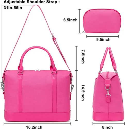 Miniatura 19 de BLUBOON Bolsas de viaje con cremallera, bolsa de lona para mujer, bolsa de fin de semana para mujer, bolsa de lona para llevar en la bolsa de lona