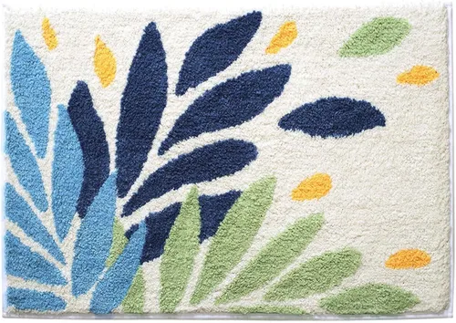 Miniatura 17 de Hi Space Alfombras de baño de 24 x 16 pulgadas con hojas para baño, antideslizante, lavable a máquina, suave, absorbente, bonita alfombra de baño