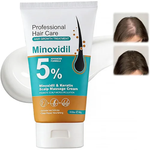 Miniatura 2 de Crema de masaje para el cuero cabelludo de minoxidil al 5%, minoxidil para hombres y mujeres, suero de crecimiento del cabello, minoxidil