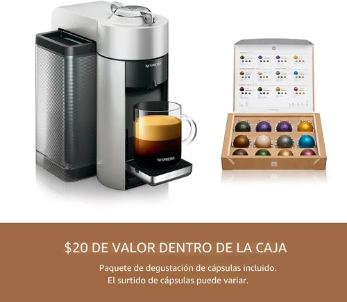 Miniatura 7 de Nespresso Vertuo - Cafetera de café y espresso de De'Longhi, 1597 mililitros, color plateado