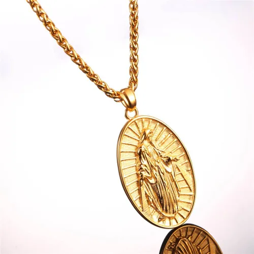 Miniatura 12 de U7 Saint Benedict/Michael Medal Necklace, 316L Stainless Steel Virgin Mary Necklace for Men Women, Bible Verse Protection Necklace Catholic
