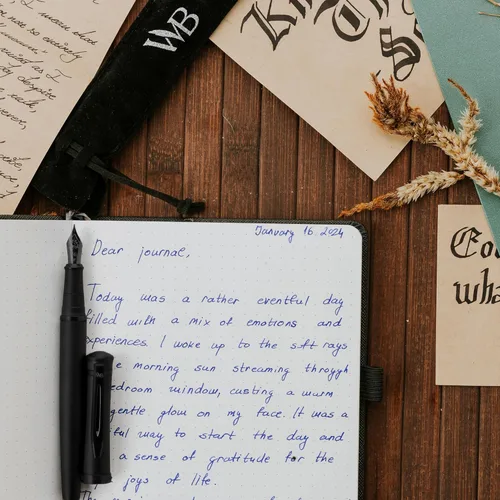 Miniatura 8 de Set de pluma estilográfica Wordsworth & Black, punta mediana dorada de 18 quilates, incluye 24 cartuchos de tinta, un convertidor de repuesto y Todo