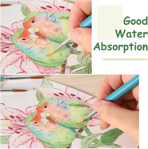 Miniatura 3 de Prudiut 36 hojas de papel de acuarela de 5.5 x 8.5 pulgadas, 140 lb/300 GSM, papel de acuarela de color de agua de prensa en frío, cuaderno