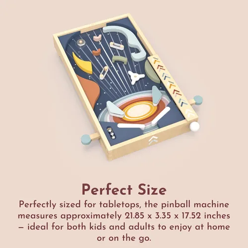 Miniatura 3 de SPEEDY MONKEY Máquina de pinball de madera de juguete para juegos familiares Juego de arcade de mesa con diseño clásico de galaxia Apoya