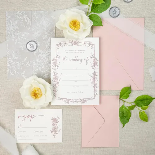 Miniatura 9 de Juego de 30 Invitaciones de Boda con Sobres y Tarjetas RSVP, Invitaciones de Boda con Plantas, Incluye Invitación Rellenable de 5 x 7 Pulgadas