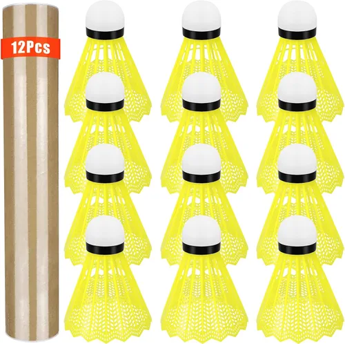 Miniatura 9 de Hysagtek 12 piezas de bádminton volante de bádminton Birdie, deportes interiores y exteriores, entrenamiento de pelota de ejercicio, gimnasio, juego