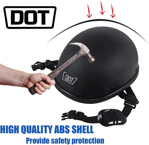Miniatura 5 de Medio casco de motocicleta de estilo retro, diseño clásico, medio casco de motocicleta, certificado por DOT