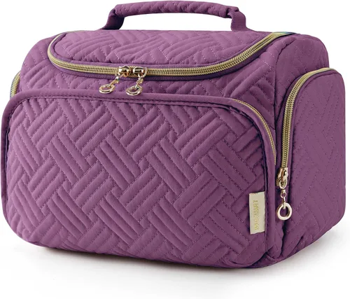 Miniatura 7 de BAGSMART Neceser de viaje para mujer, bolsa de cosméticos, organizador de maquillaje con asa, bolsa de viaje para artículos de tocador, accesorios