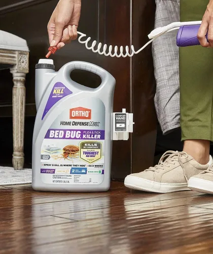 Miniatura 4 de Ortho Home Defense Max Control de insectos para cama de tres pasos con trampa para insectos, 1 galón de varita mata pulgas y chinches, y polvo mata
