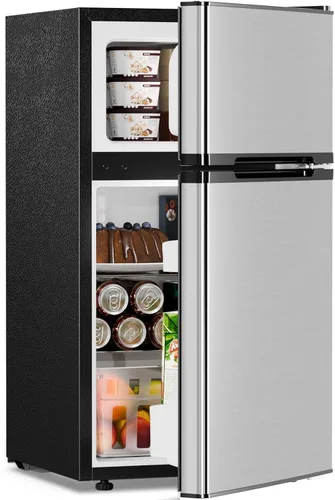 Miniatura 8 de Antarctic Star Refrigerador compacto de 3.1 pies cúbicos con congelador, mini refrigerador de 2 puertas con estantes extraíbles ajustables