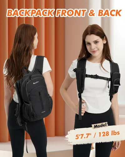 Miniatura 7 de Seektop Mochila de senderismo pequeña de 15 L para viajes, impermeable, ligera, bolsa de senderismo para mujeres y hombres