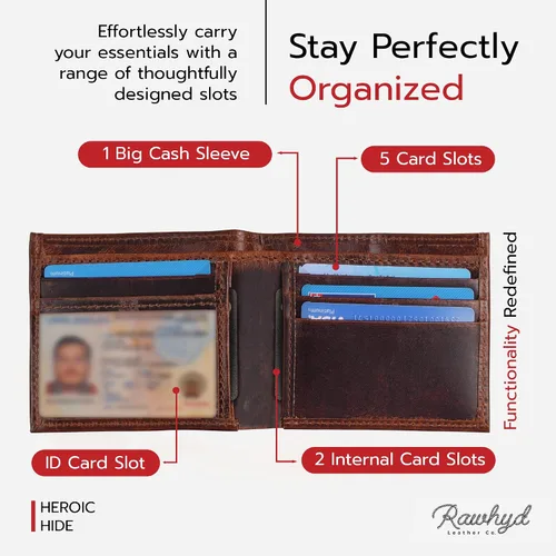 Miniatura 5 de RAW HYD Carteras de línea de servicio, Línea Roja Bi-fold, Línea Roja Bifold