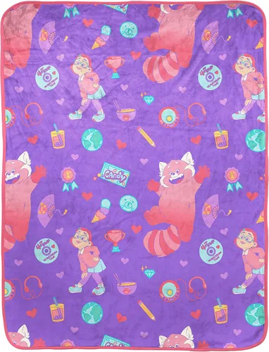 Miniatura 2 de Disney Pixar Turning Red Fun Times Nogginz - Juego de manta y almohada de 40 x 50 pulgadas, juego de 2 piezas súper suave para niños con Mei Lee