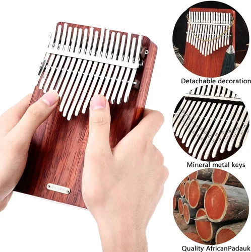 Miniatura 2 de LingTing Kalimba - Piano de pulgar de 17 teclas Mbira, regalo para adultos principiantes profesionales (LT-K17A, susurrador de viento)