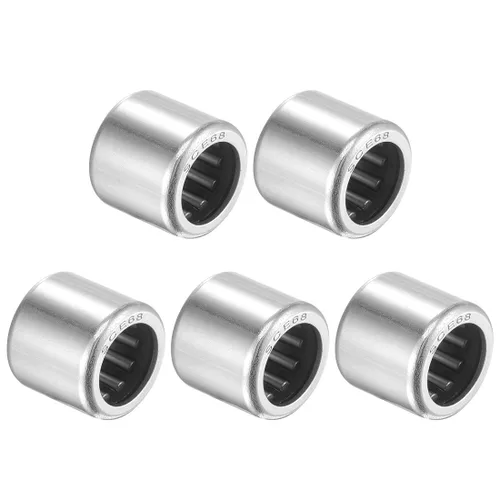 uxcell SCE68 Rodamientos de agujas 3/8-pulgadas de diámetro 9/16-pulgadas de diámetro exterior 1/2-pulgada de ancho Acero cromado Extremo abierto 5