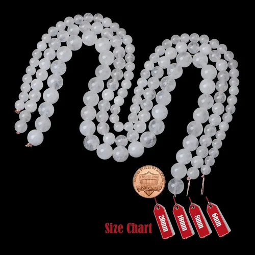 Miniatura 6 de 100 cuentas sueltas redondas de jade blanco natural de 0.315 pulgadas para fabricación de joyas con cordón elástico de cristal