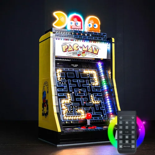 Miniatura 5 de Kit de luz mejorado compatible con Lego Icons PAC-Man Arcade Building Blocks Model, decoración de luces compatible con Lego 10323
