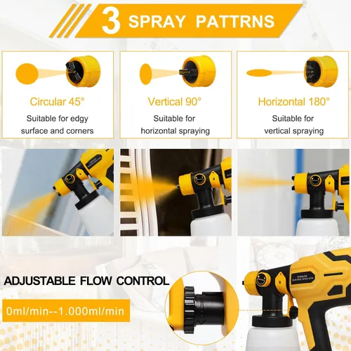 Miniatura 3 de Pulverizador de pintura inalámbrico para batería DEWALT de 20 V máximo, pulverizadores de pintura para interior del hogar, HVLP, eléctrico, sin