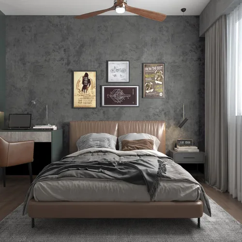 Miniatura 4 de BAYYA Papel tapiz de hormigón, papel de contacto de cemento, papel tapiz gris oscuro despegar y pegar para encimeras 15.75" x 118.11