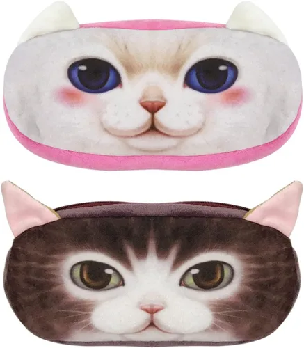 Miniatura 7 de Wrapables Estuche de lápices con cremallera de cara de perro y gato (juego de 2)