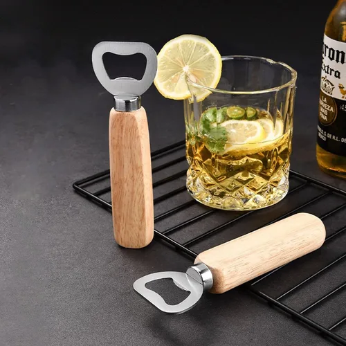 Miniatura 4 de 10 abridores de madera personalizados, abridor de mano de madera personalizado, abridor de botellas de acero inoxidable de madera de camarero