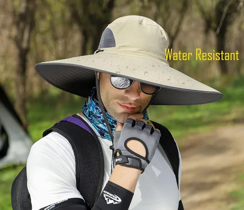 Miniatura 4 de Leotruny Sombreros de ala ancha para hombre UPF50+ sombrero impermeable transpirable para pesca, senderismo, camping