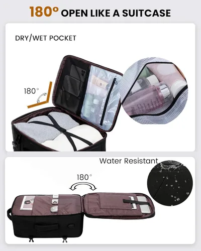 Miniatura 5 de Lovevook Mochila de viaje para mujer, con compartimento para laptop de 17 pulgadas, mochila para llevar en el avión aprobada con 3 cubos de empaque