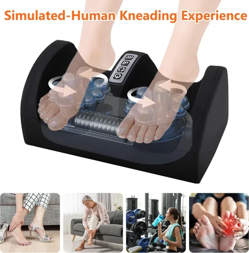 Miniatura 5 de Masajeador de pies con calor, masajeador eléctrico de pies y pantorrillas con rodillo, masaje de tejido profundo para fascitis plantar, neuropatía
