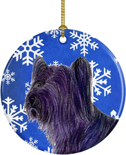 Miniatura 50 de Caroline's Treasures Cavalier Spaniel - Adorno de cerámica para colgar en el árbol de Navidad, para el hogar, Navidad, fiestas, regalo, 3 pulgadas