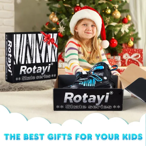 Miniatura 6 de Patines en línea ajustables para niñas y niños con ruedas de luz completa, divertidas cuchillas iluminadoras para principiantes, para niños, Azul
