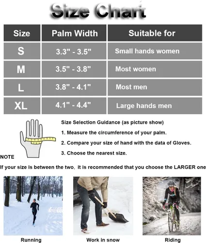 Miniatura 7 de Guantes de invierno con pantalla táctil para hombres y mujeres, para correr, ciclismo, conducción, guantes cálidos en clima frío para ciclismo