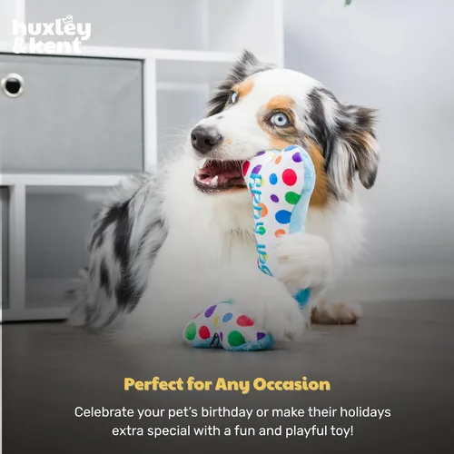 Miniatura 8 de Huxley & Kent Divertido juguete para perros con chirriante – Juguetes chirriantes de felpa para perros pequeños, medianos y grandes – Animal