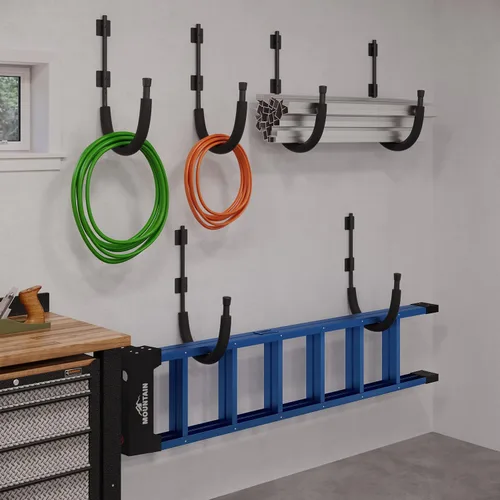 Miniatura 7 de RAD Sportz Ganchos de garaje paquete de 2 – Solución de almacenamiento para herramientas colgantes, mangueras, palas y equipo deportivo – Perchas