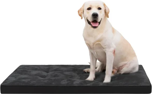 Miniatura 10 de EMSLX Cama para perros de tamaño grande, lavable, ultra suave, tapete para dormir para mascotas, parte inferior antideslizante, 35 x 22 pulgadas