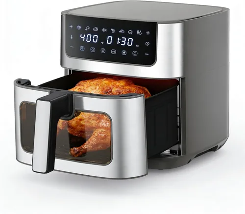 Miniatura 12 de HealSmart Horno freidora de aire 12 en 1, horno de convección digital de 6.34 cuartos de galón con ventana visible y 1700 W, freír al aire, asar