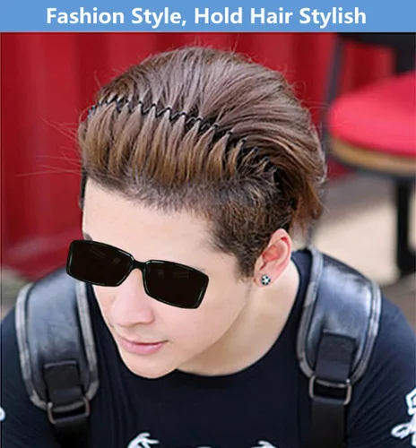 Miniatura 3 de bodbop XINGZHE Diadema de metal para el cabello, unisex, elástica, antideslizante, ondulada, para deportes, moda, 2