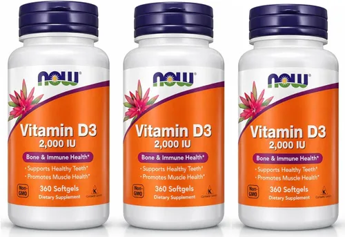 Miniatura 8 de NOW Foods - Vitamina D-3 2000 UI de alta potencia, soporte estructural* 360 cápsulas blandas