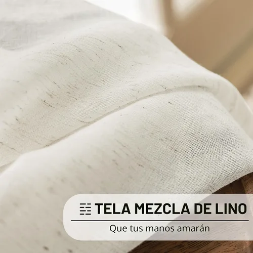 Miniatura 4 de FMFUNCTEX Cortinas transparentes de lino para puerta lateral de 40 pulgadas de largo para puertas de vidrio delanteras, puertas de patio, puertas