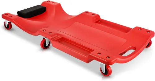 Miniatura 17 de Auto Dynasty Tablilla rodante de 40 pulgadas para reparación mecánica automotriz en el garaje, de perfil bajo, con luz LED y reposacabezas Negro