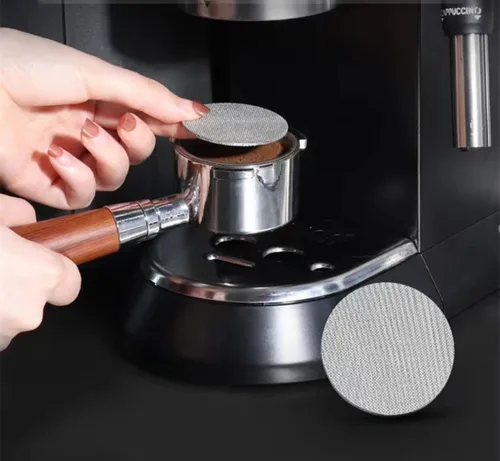 Miniatura 5 de 2 piezas de pantalla de disco espresso de 51 mm, placa de malla de filtro de café reutilizable de acero inoxidable de 1 mm de espesor para cesta