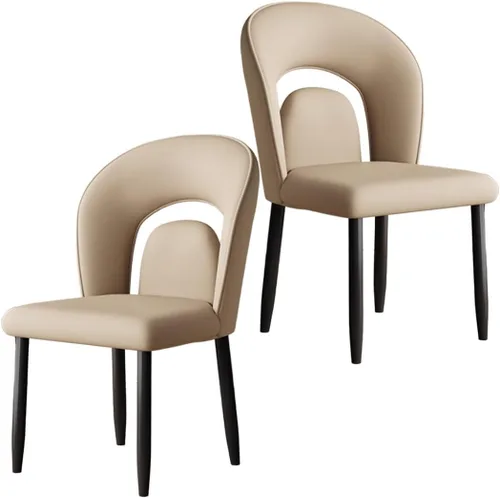Miniatura 15 de YVYKFZD Leather Dining Chairs, Kitchen Chairs Set with Curved Back, Upholstered Dining Room Chair, Armless Comfy Side Chair, for Living Room