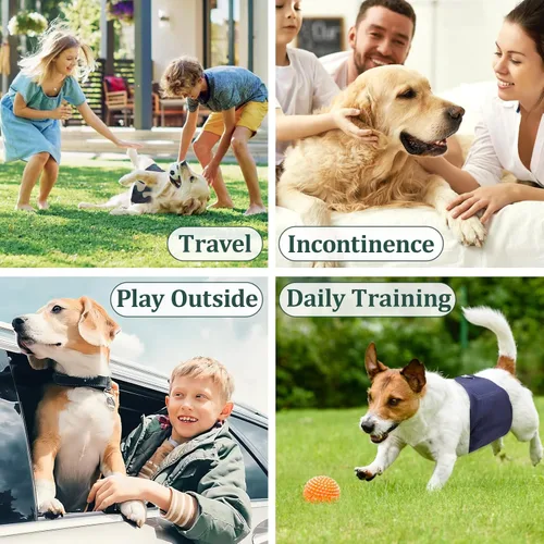 Miniatura 7 de Pañales Reutilizables para Perros Machos, Bandas Abdominales Lavables Premium para Perros Machos, Paquete de 5, Envolturas para Perros Machos Extra
