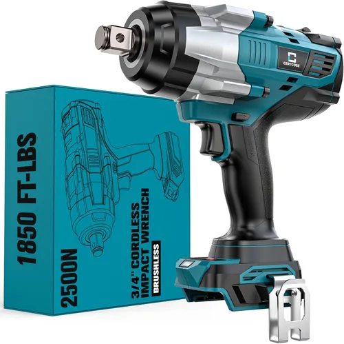 Miniatura 10 de Llave de impacto inalámbrica de 1/2 pulgada compatible con batería Dewalt: Llave de impacto de alto torque de 1700 pies-libras, herramienta